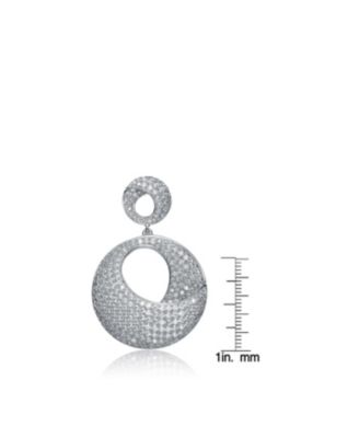 Sterling Silver Cubic Zirconia Overlap Circle Earrings