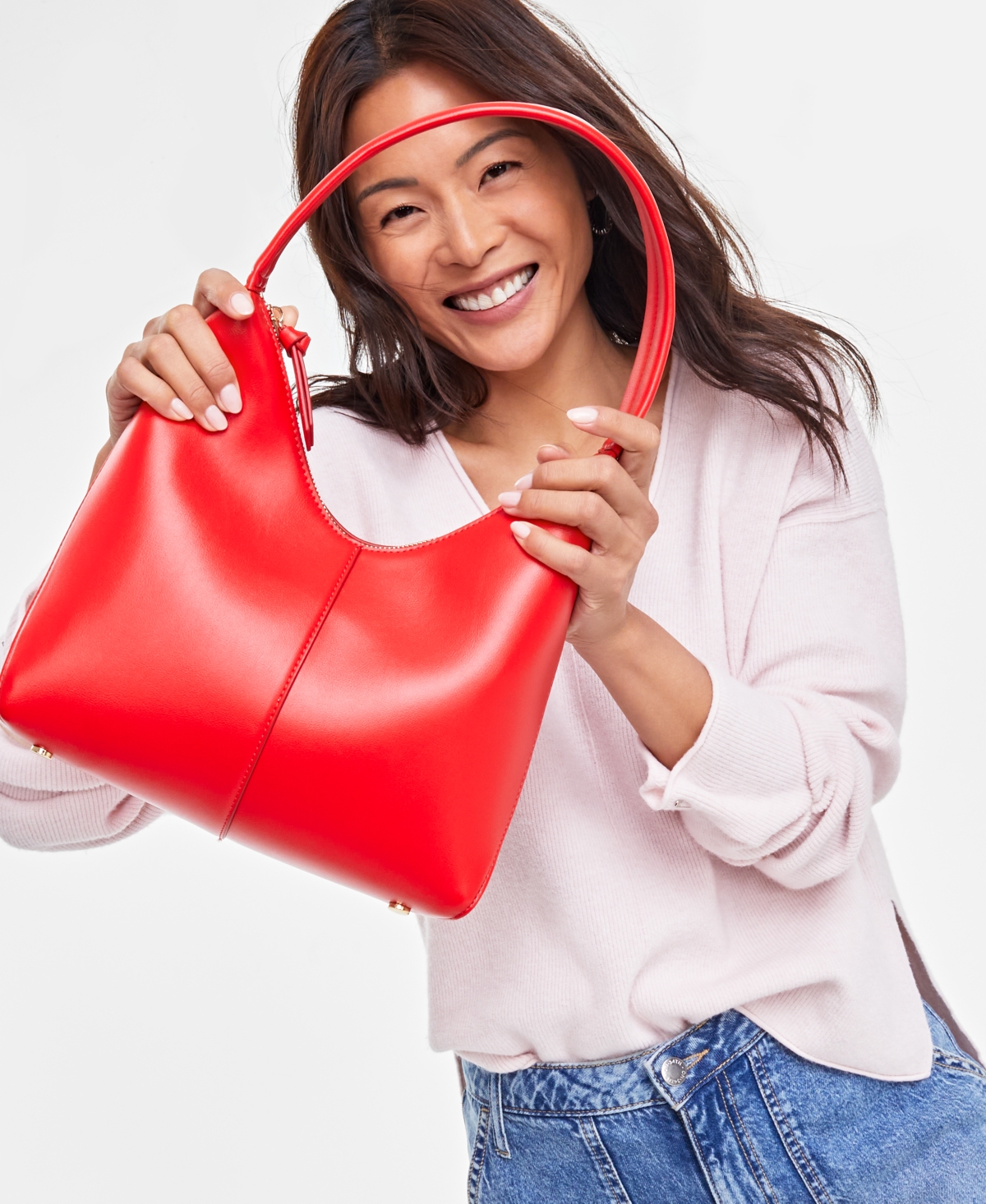 On 34th Hansonne Hobo, Created For Macy's In Fiery Red
