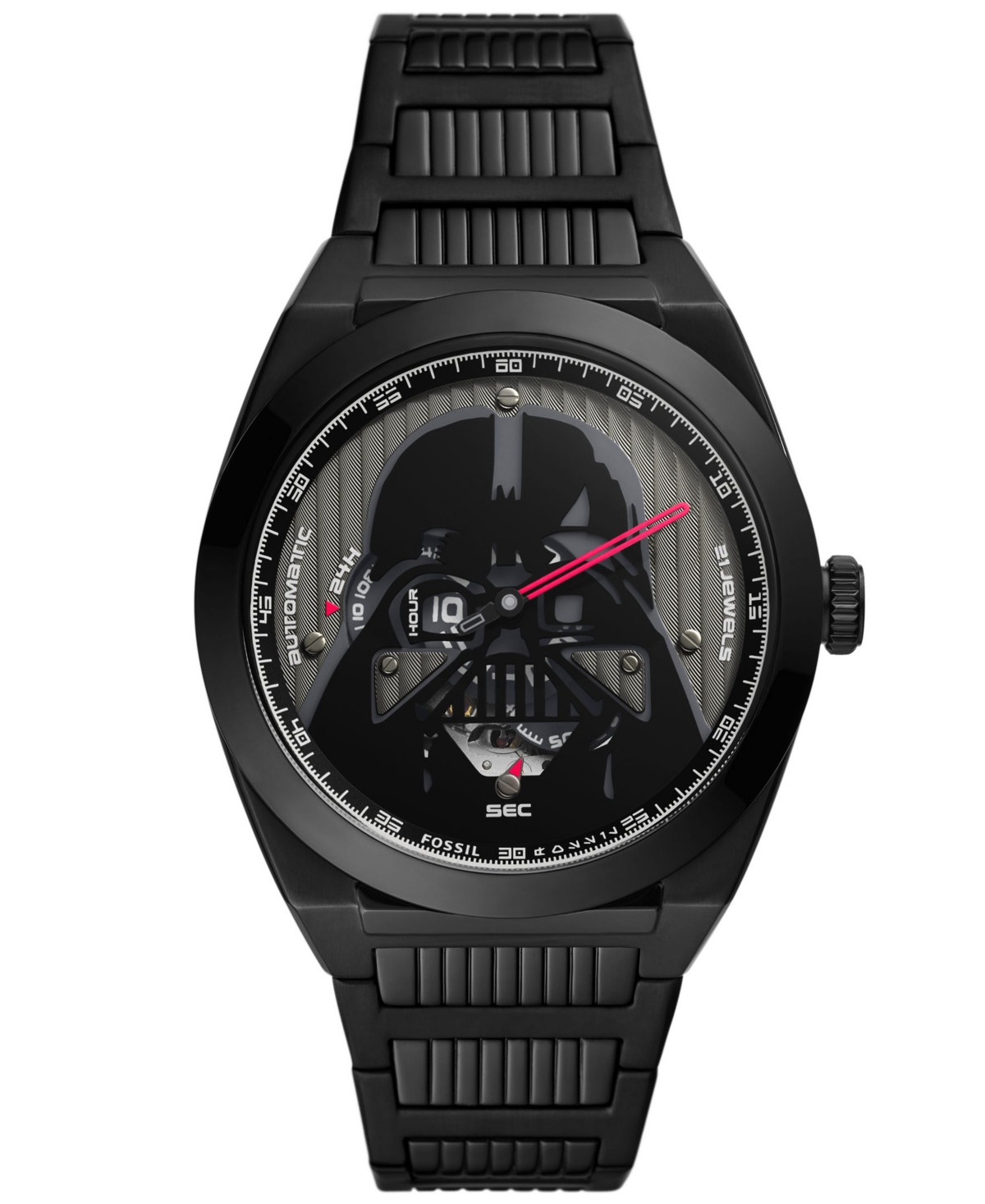 Fossil Unisex Limited Edition Star Wars Darth Vader Automatic Black Stainless Steel Watch 43mm