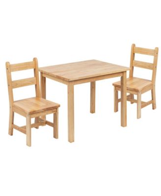 Kids 3 Piece Solid Hardwood Table And Chair Set For Playroom, Kitchen
