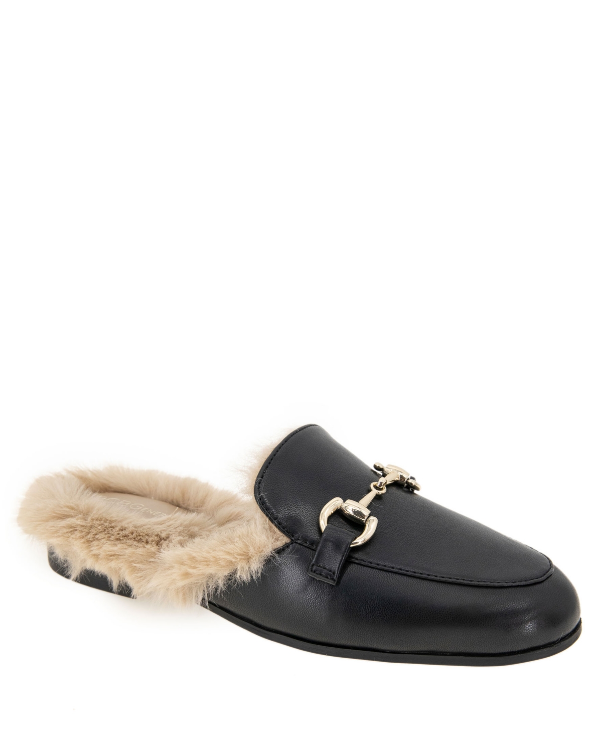Women's Zorie Tailored Faux-Fur Slip-On Loafer Mules - Black