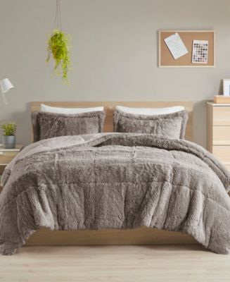 4-Piece Shaggy 2024 Faux Fur Comforter Set