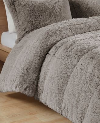 Malea Shaggy Faux-Fur 3-Pc. Comforter Set, Full/Queen