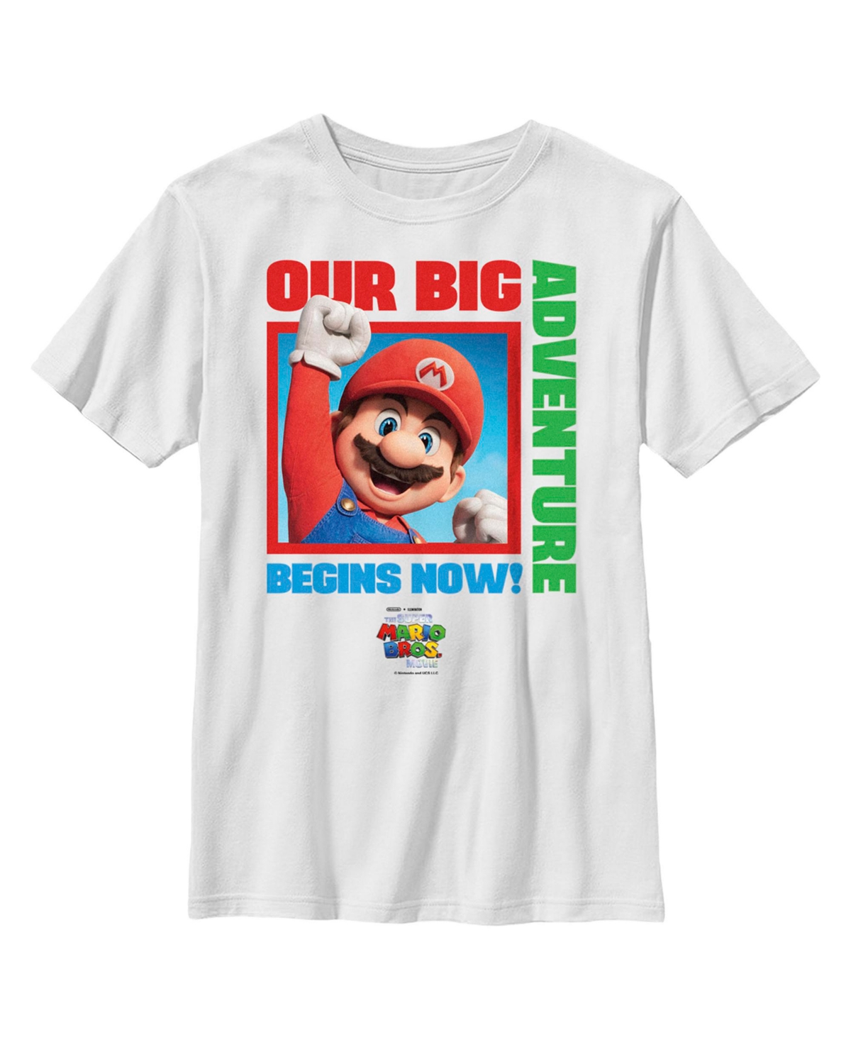 Nintendo Boy's The Super Mario Bros. Movie Mario Our Big Adventure Begins Now Child T-shirt In White