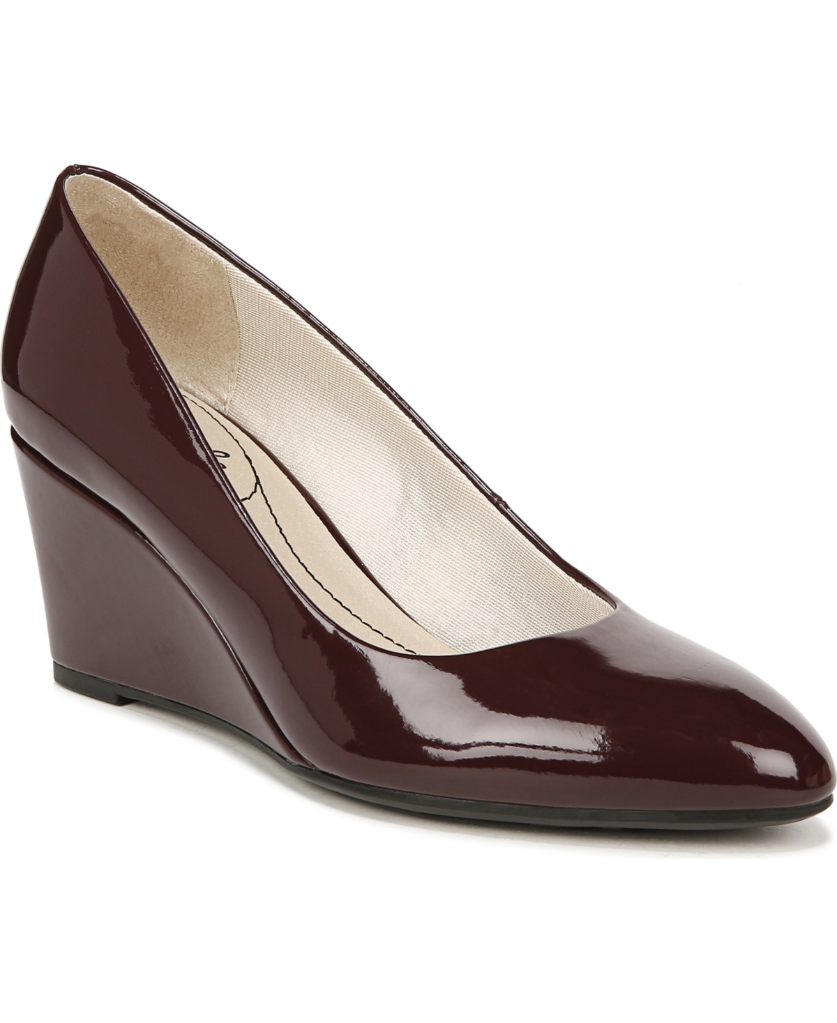 Shop Lifestride Gio Wedge Pumps In Pinot Noir Faux Patent