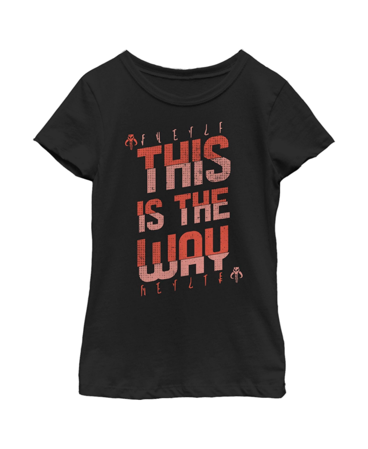 Disney Lucasfilm Kids' Girl's Star Wars: The Mandalorian This Is The Way Red Quote Child T-shirt In Black
