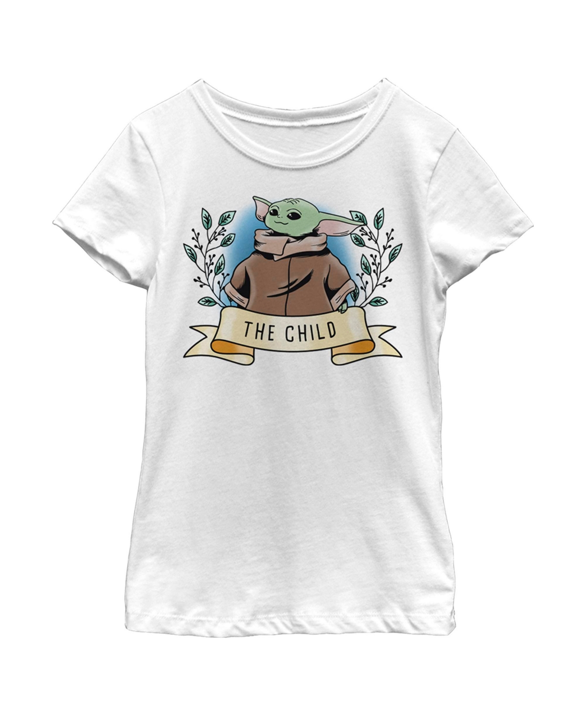 Disney Lucasfilm Girl's Star Wars: The Mandalorian The Child Banner Child T-shirt In White