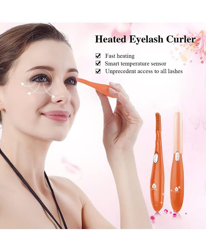 PURSONIC Heated Eyelash Curler with Comb, Provides Long Lasting Curl in