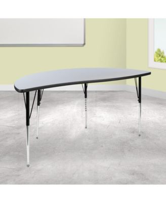 60" Half Circle Wave Flexible Collaborative Adjustable Height Activity Table