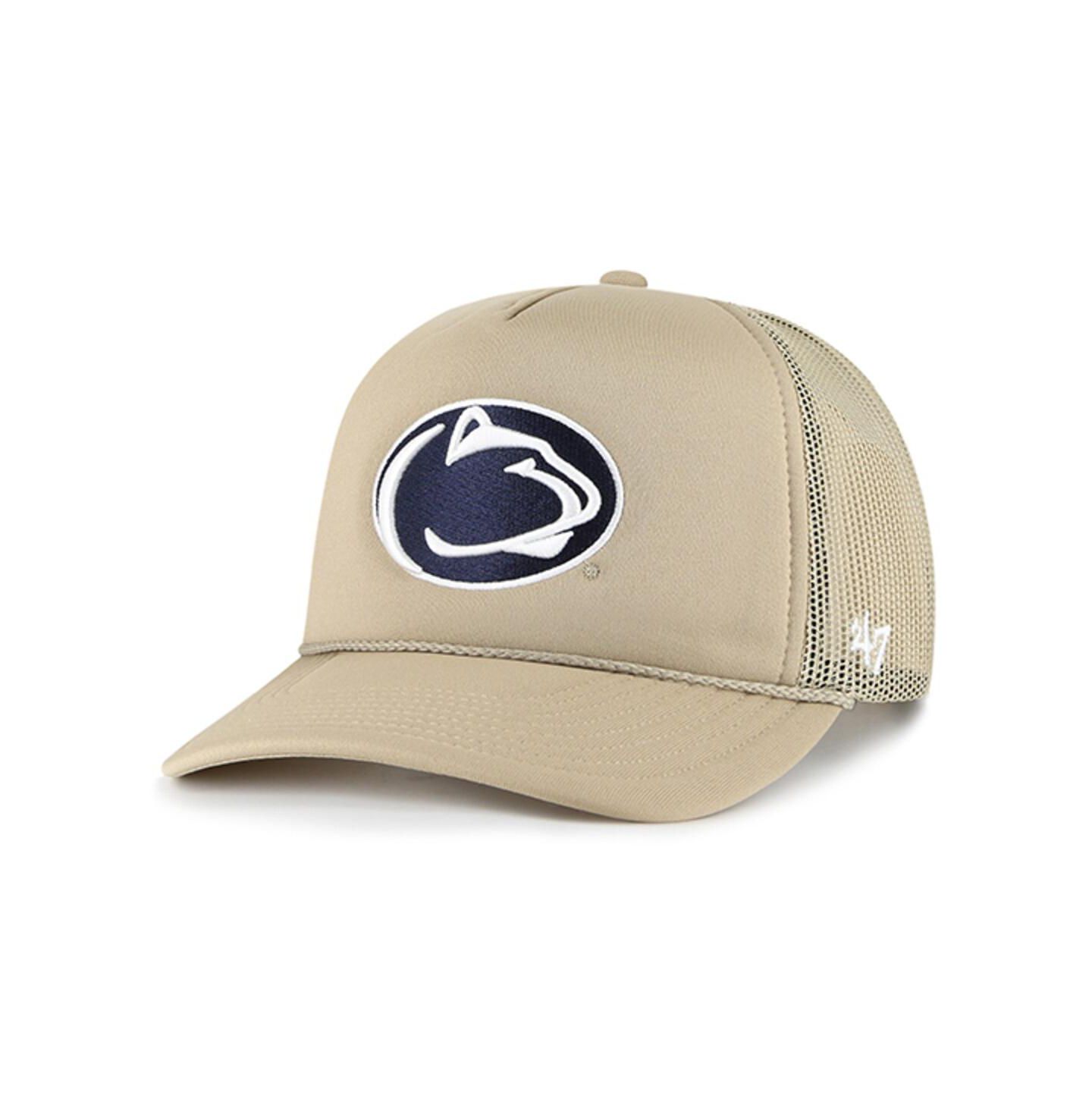 Мужская кепка '47 Brand Khaki Penn State Nittany Lions Foam Front Mesh Trucker Snapback Hat — фото 1