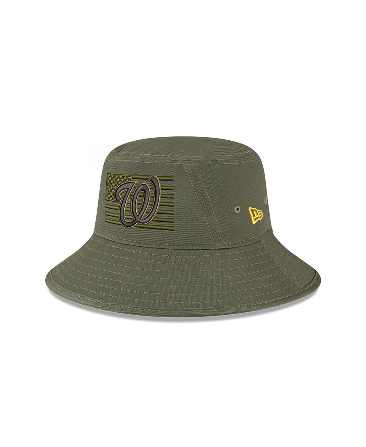Shop New Era Men's  Green Washington Nationals 2023 Armed Forces Day Bucket Hat