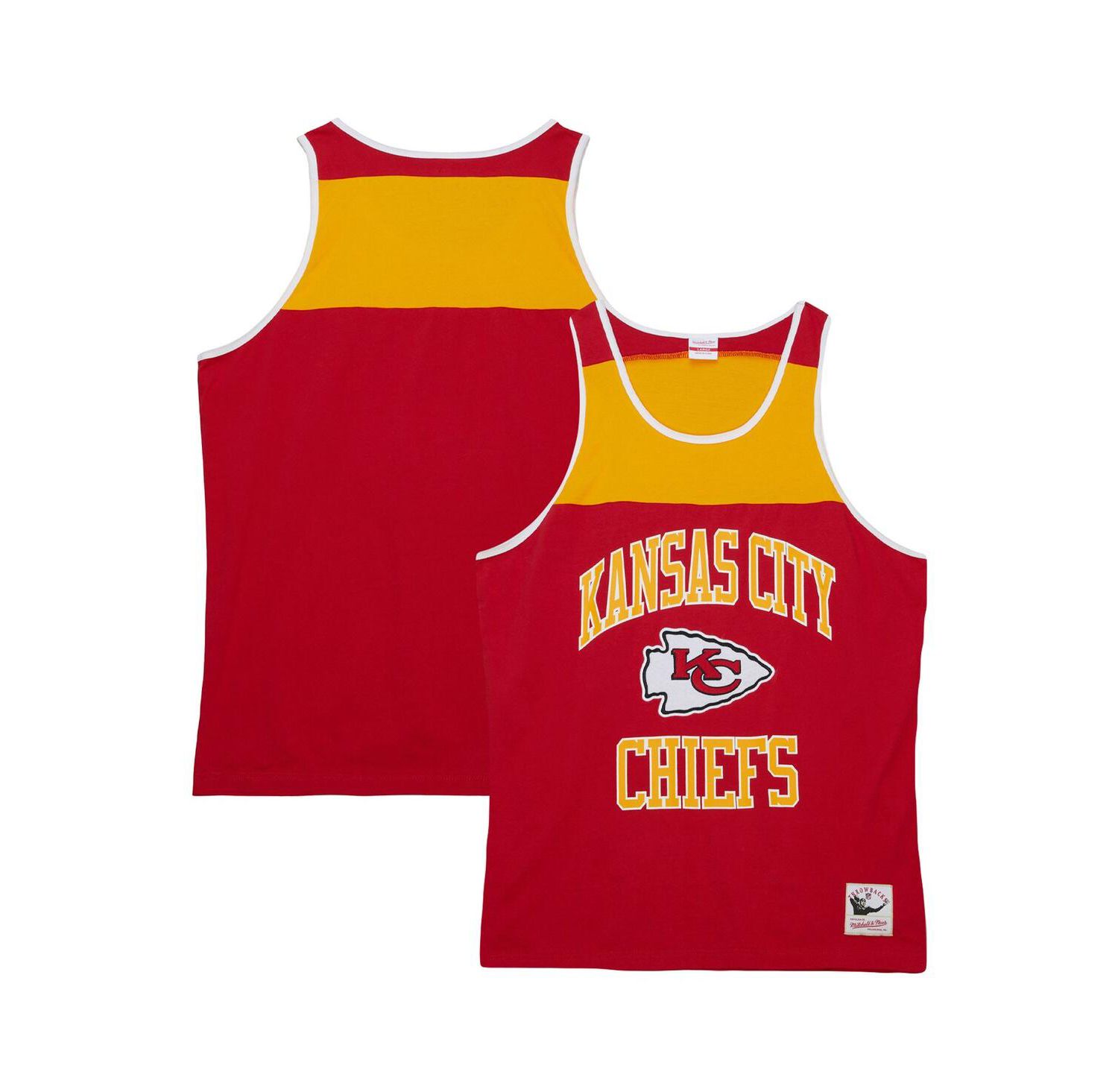 Men's Red, Gold Kansas City Chiefs Heritage Colorblock Tank Top