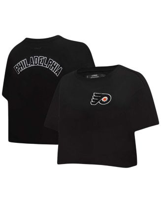 Pro Standard Women's Black Philadelphia Flyers Classic Boxy Cropped T-shirt - Macy's