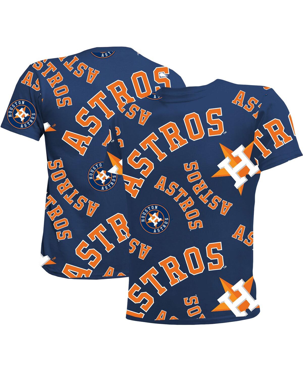 Stitches Kids' Big Boys And Girls  Navy Houston Astros Allover Team T-shirt