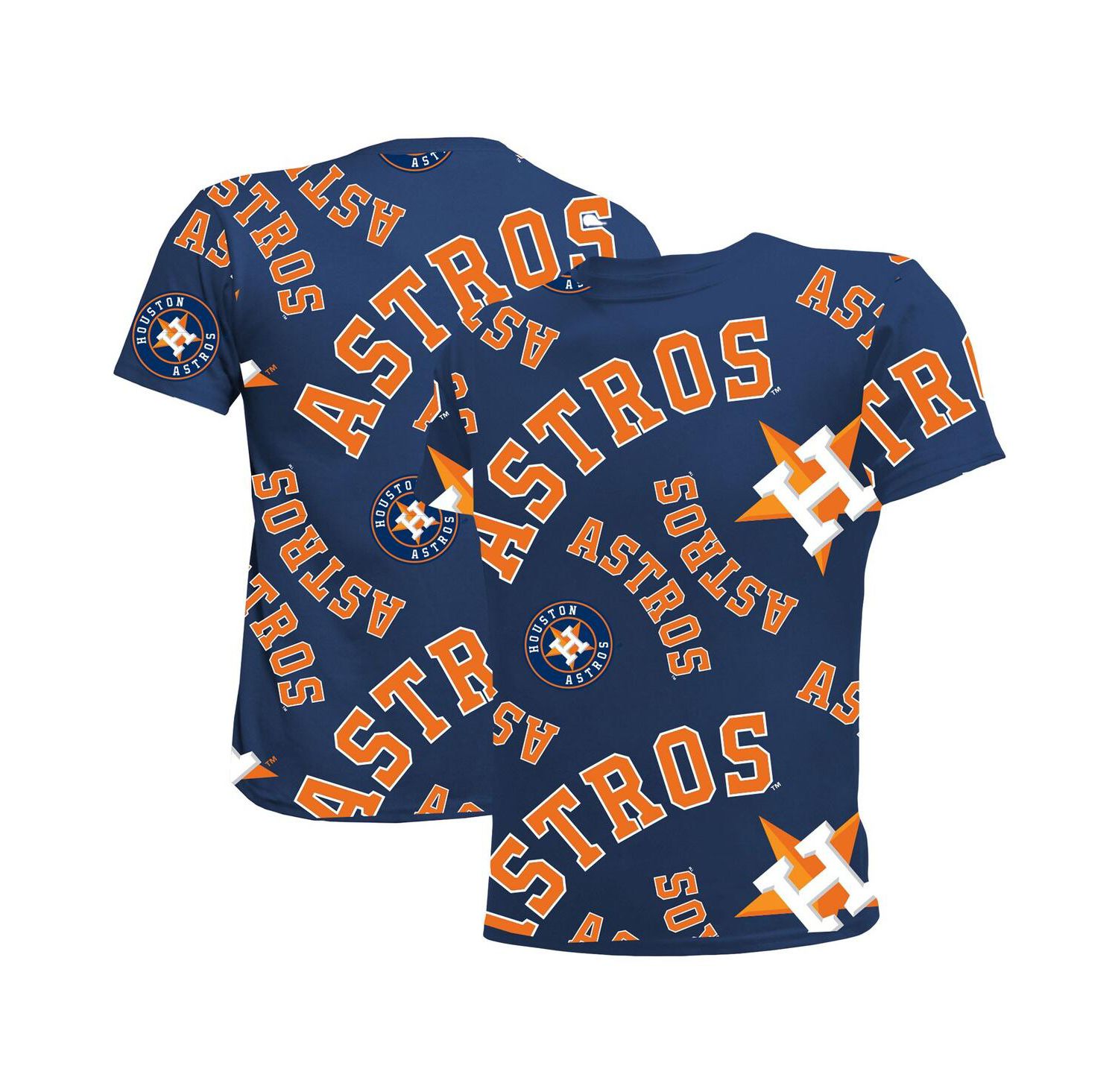 Big Boys and Girls Navy Houston Astros Allover Team T-shirt
