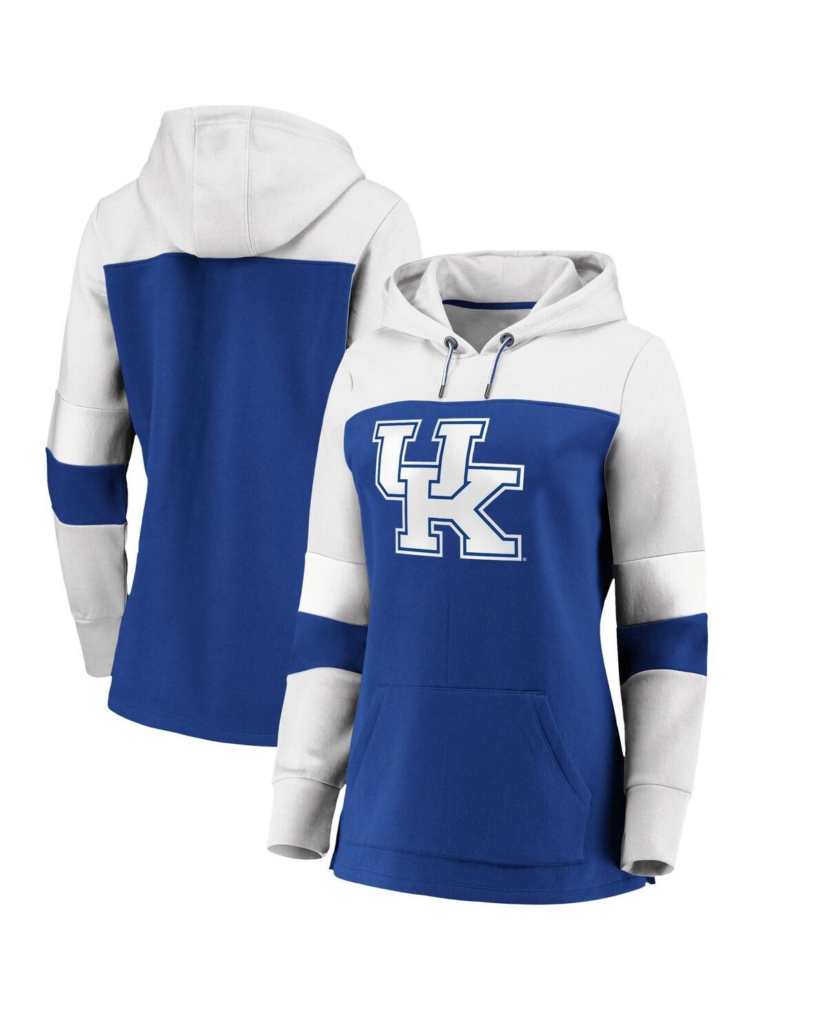 Shop Profile Women's Royal Kentucky Wildcats Plus Size Color-block Pullover Hoodie