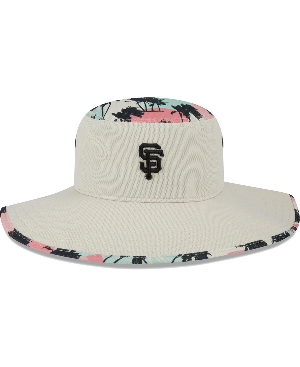 Shop New Era Men's  Natural San Francisco Giants Retro Beachin' Bucket Hat