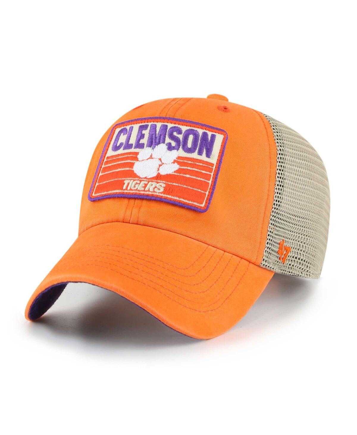Men's '47 BrandClemson Tigers Four Stroke Clean Up Trucker Snapback Hat - Orange