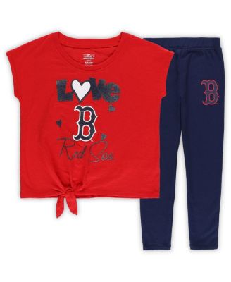 Little Girls Navy, Red Boston Red Sox Forever Love Tri-Blend T-shirt and Leggings Set