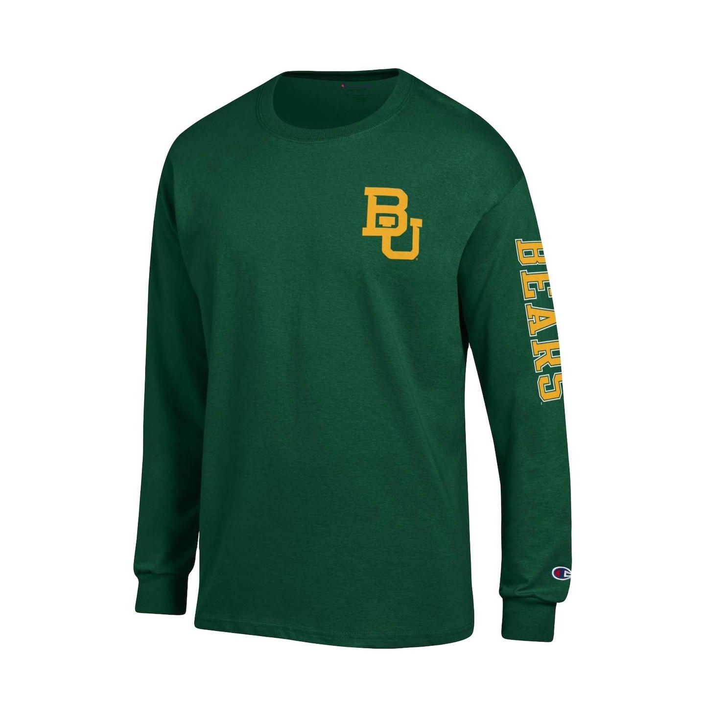 Мужская футболка Champion Green Baylor Bears Team Stack Long Sleeve — фото 3