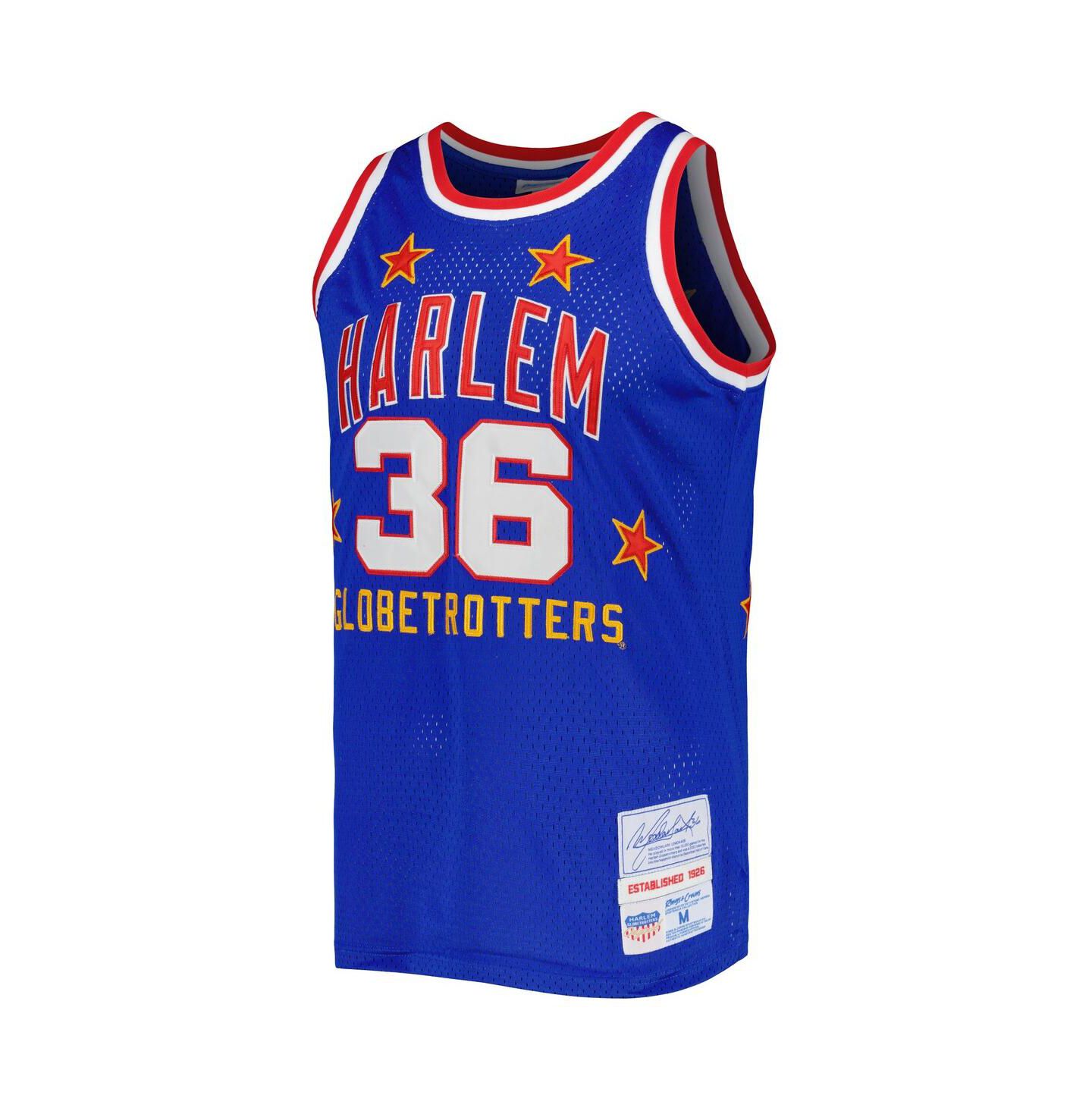 Мужской топ Rings & Crwns Meadowlark Lemon Royal Harlem Globetrotters Swingman Jersey — фото 3