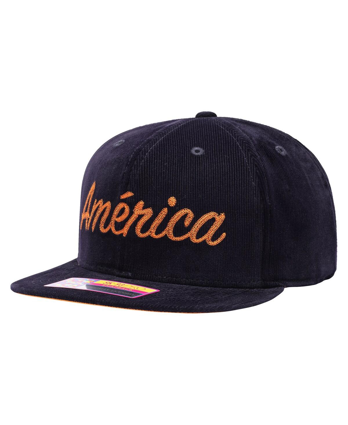 Shop Fan Ink Men's Navy Club America Plush Snapback Hat