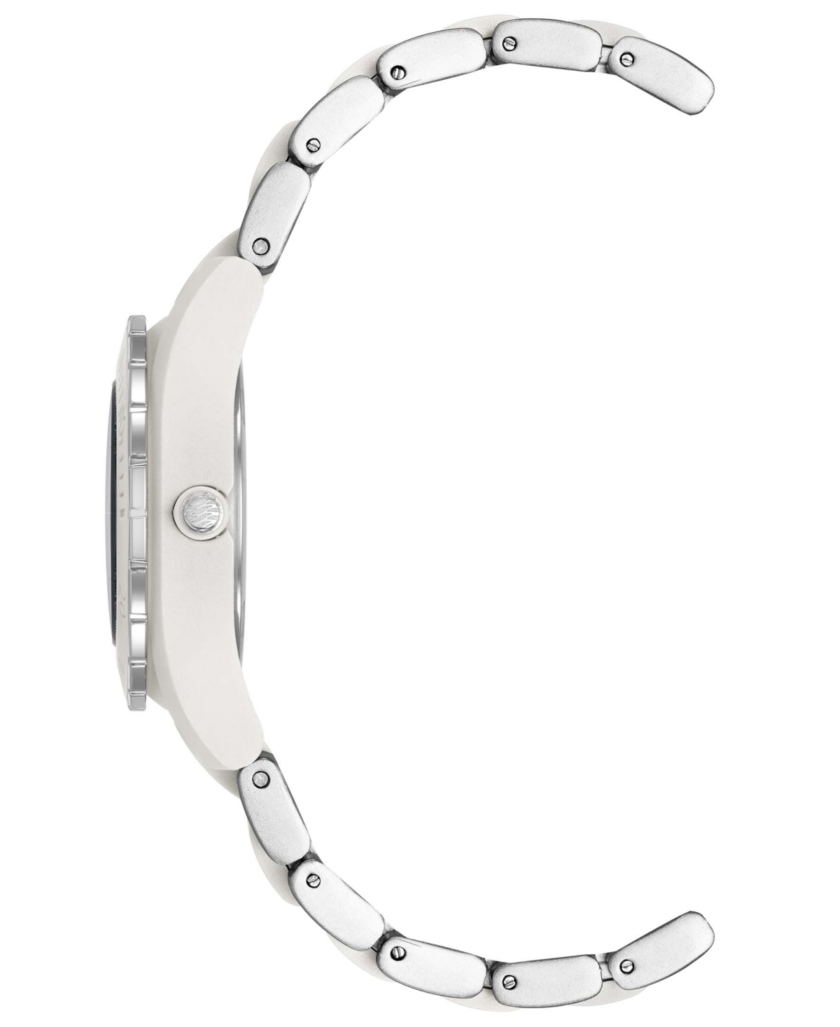Anne Klein Women's SolarTone and White Oceanworks Plastic Watch, 32mm - Silver, White