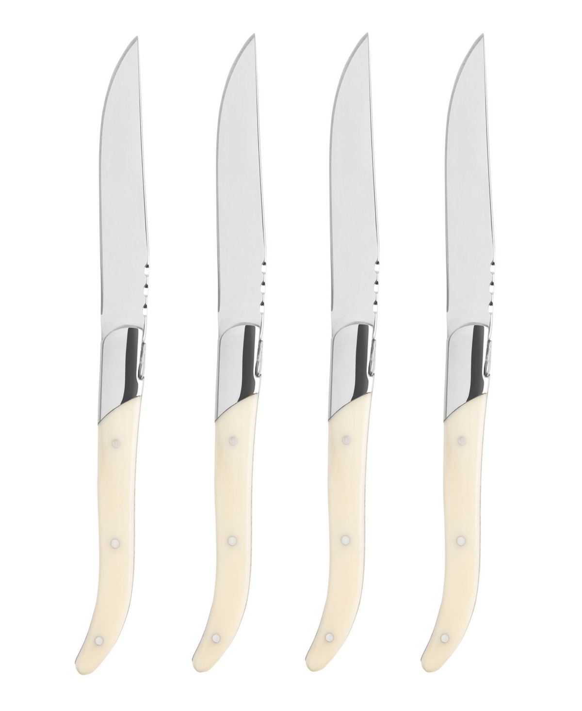 Shop French Home Stainless-steel Laguiole Set Of 4 Connoisseur Steak Knives With Handles In Faux Ivory
