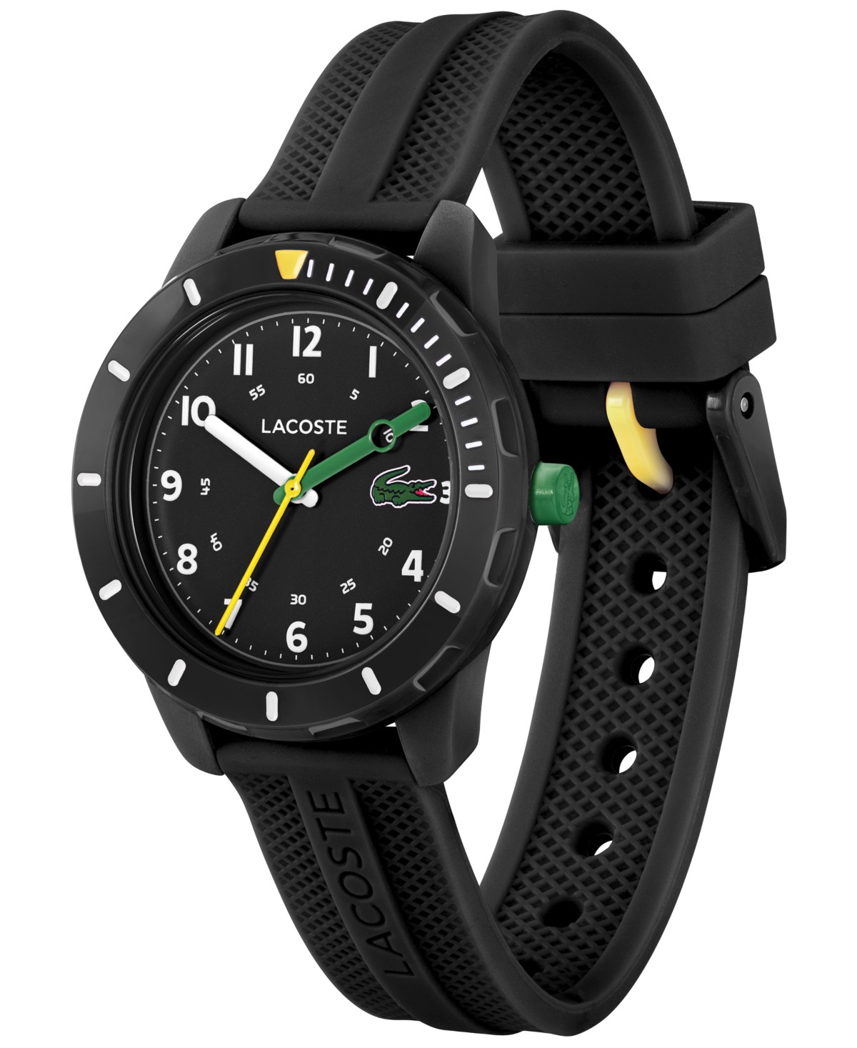 Часы Lacoste Mini Tennis на чёрном силиконовом ремешке 34 мм — фото 1