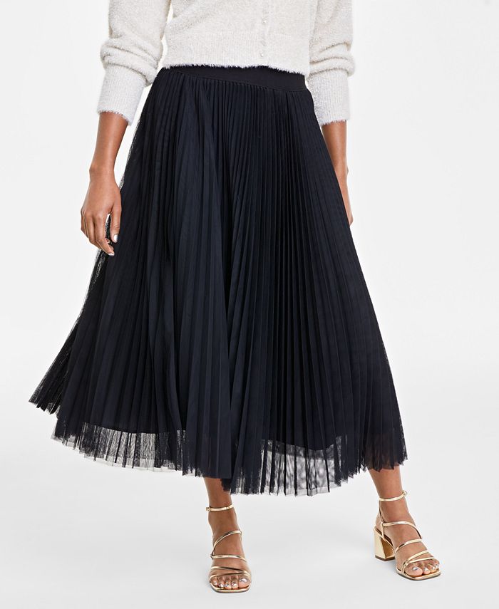 On 34th Women's Pleated Tulle Midi Skirt, Created for Macy's - Macy's
