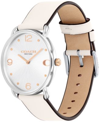 Women's Elliot Chalk White Leather Strap Watch, 36mm