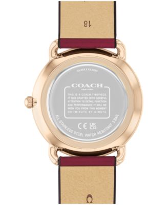 Women's Elliot Cranberry Leather Strap Watch, 36mm