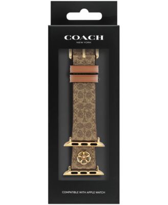 Women's Tan Signature C Canvas Strap for 38mm, 40 mm, 41mm Apple Watch