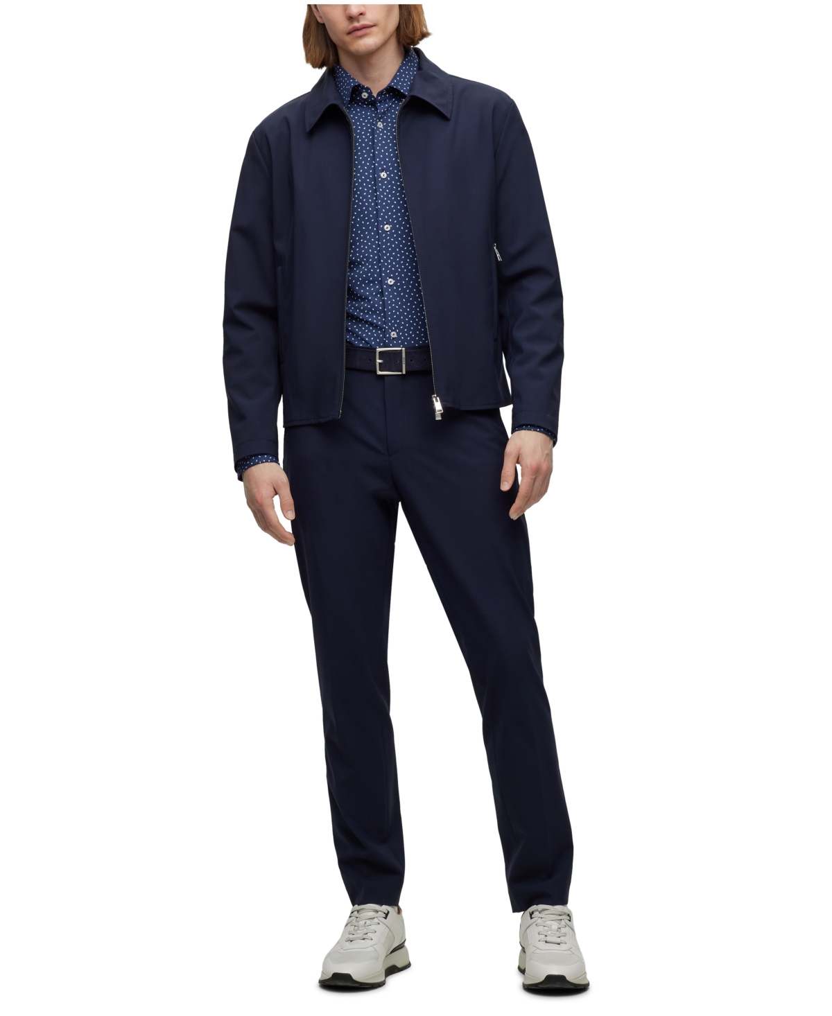 Boss by Hugo Boss Men's Patterned Performance-Stretch Slim-Fit Dress Shirt