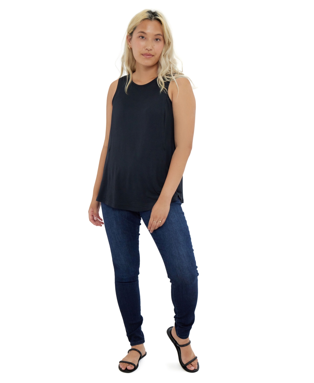 Ingrid + Isabel Women's Maternity Easy Nursing Tank - Black