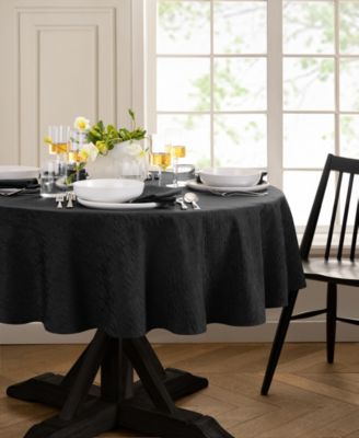 Continental Solid Texture Water and Stain Resistant Round Tablecloth, 90" 
