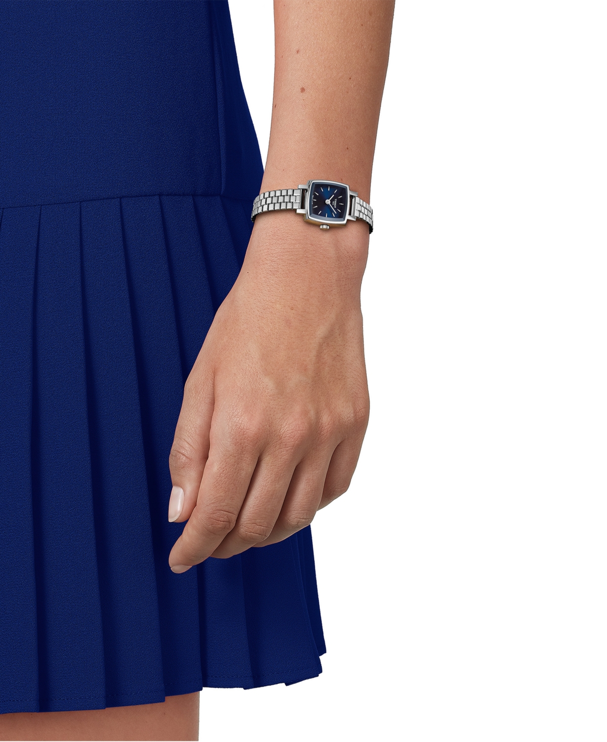 Shop Tissot Women's Swiss Lovely Square Stainless Steel Bracelet Watch 20mm In Grey