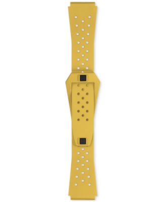 Men's Swiss Automatic Sideral S Yellow Perforated Rubber Strap Watch 41mm