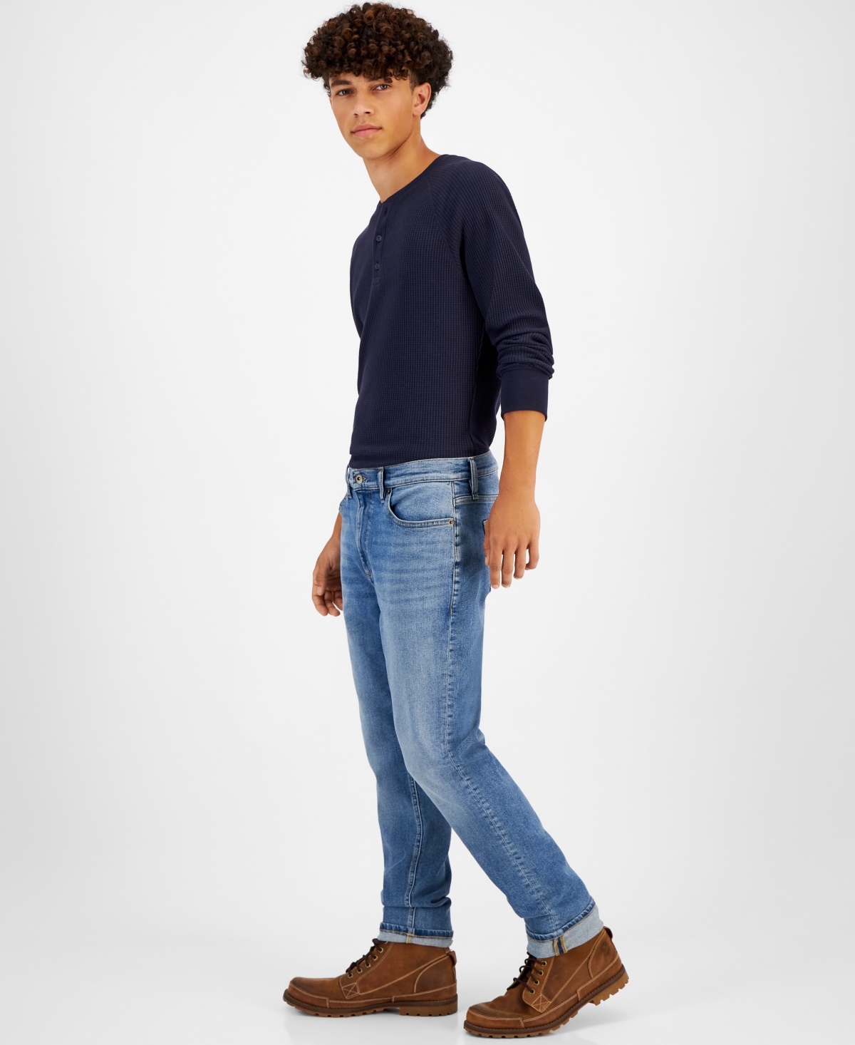 Shop Sun + Stone Men's Athletic Slim-fit Jeans, Created For Macy's In Ice Bath Light Wash