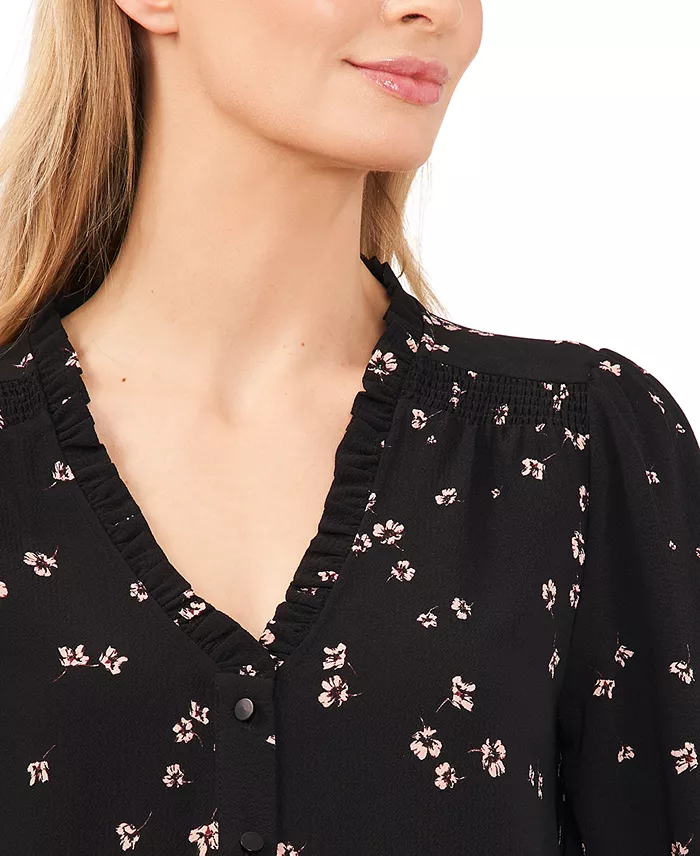 Women's Floral-Print Button-Front Blouse - thumbnail 3