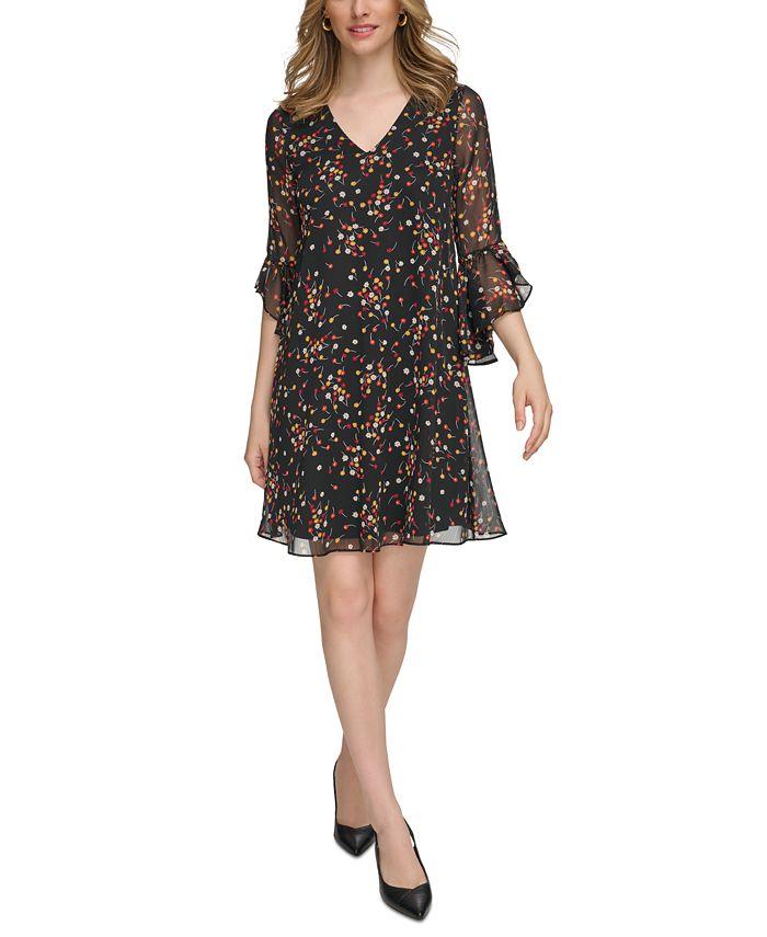 Calvin klein floral shift on sale dress