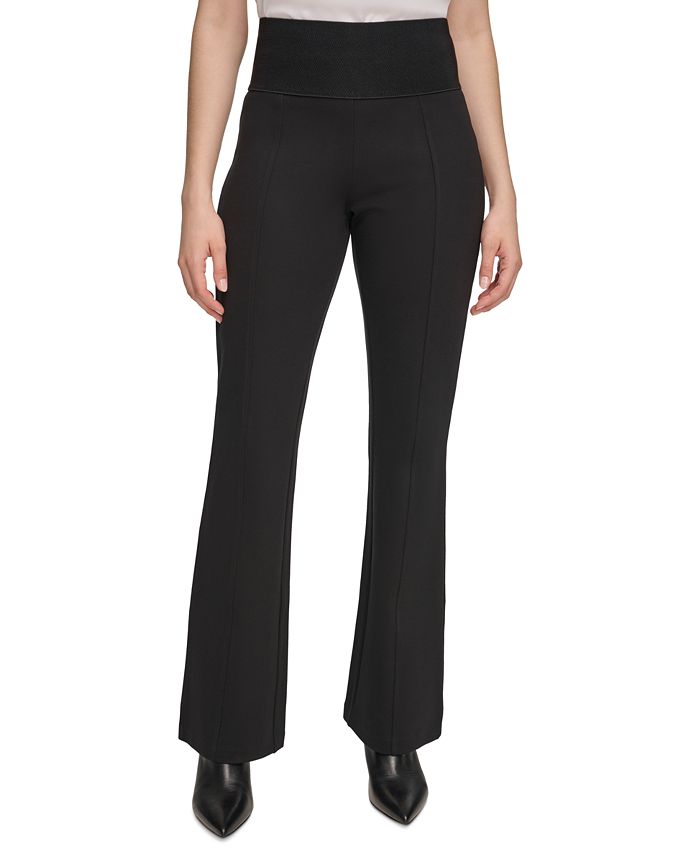 Calvin Klein Women's Wide Waistband Pull-On Pants - Macy's
