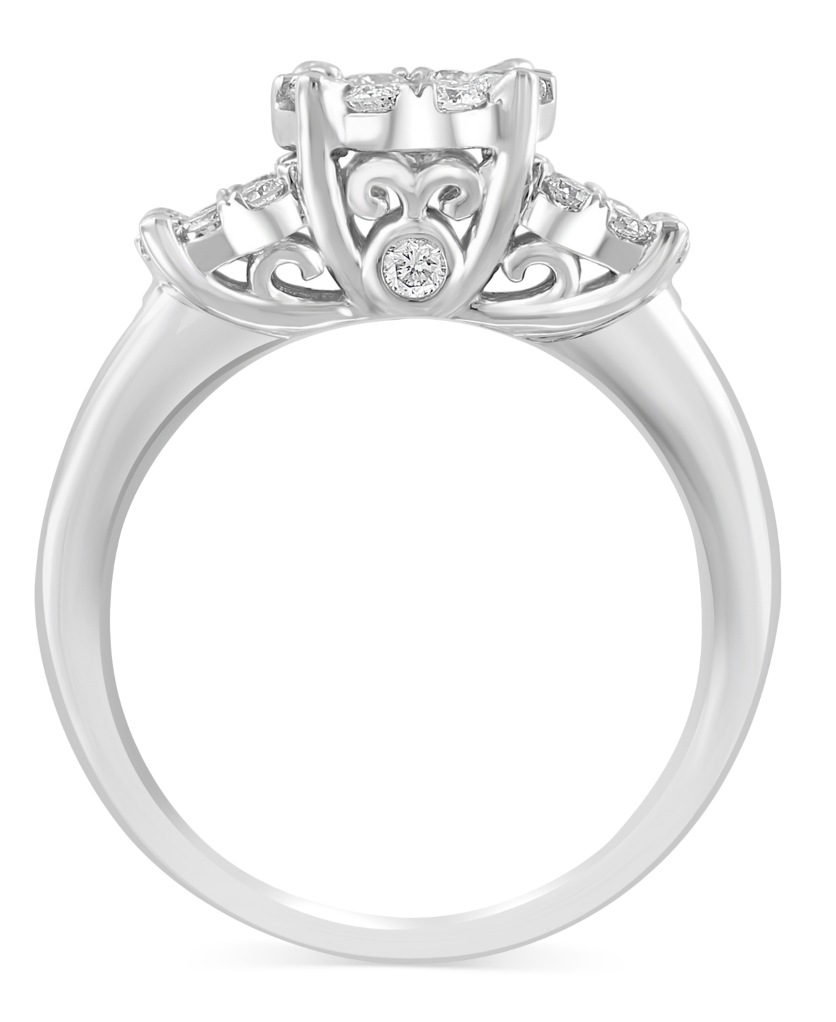 Effy Diamond Trio Cluster Ring (1-1/2 ct. t.w.) in 14k- White Gold