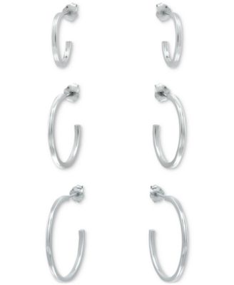 3-Pc. Set Graduated Hoop Earrings, Created for Macy's