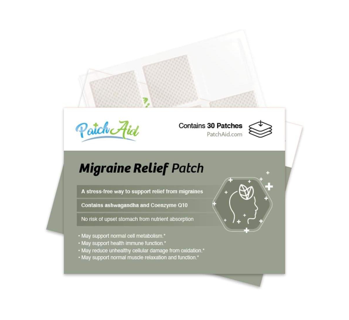 Migraine Relief Patch by PatchAid (30-Day Supply) - White
