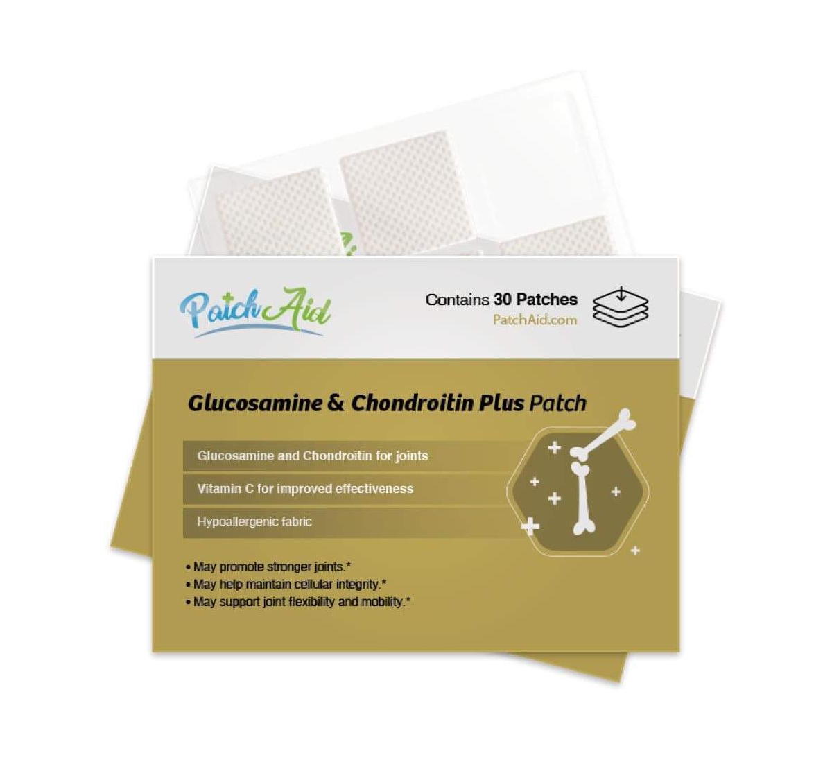 Glucosamine and Chondroitin Topical Plus Vitamin Patch by PatchAid (30-Day Supply) - White