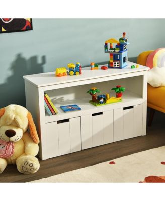 Kid Toy Storage Cabinet 3 Drawer Chest w/Wheels Large Storage Cube Shelf