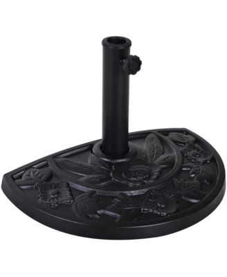 20" Half Round Patio Umbrella Parasol Holder w/ Secure Build,