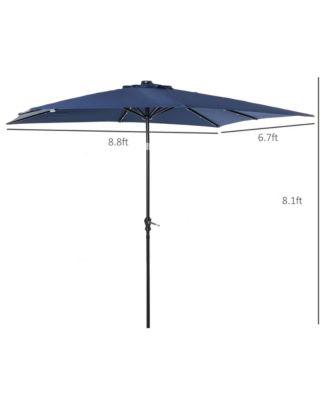 9' x 7' Solar Umbrella, Patio Umbrella with LED Lights,
