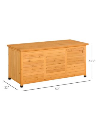50&amp;#x22; x 22&amp;#x22; Woden Outdoor Storage Deck Box with Large Open Space,
